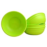 Re-Play Made in USA Recycled Products, Set of 4 (5.75" Heavy Duty Dining Bowl, Lime) Great for Outdoor, Camping, Party, Tailgating or Everyday Dining