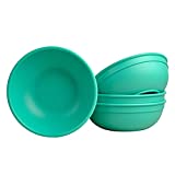 Re-Play Made in USA Recycled Products, Set of 4 (5.75" Heavy Duty Dining Bowl, Aqua) Great for Outdoor, Camping, Party, Tailgating or Everyday Dining| Virtually Indestructible