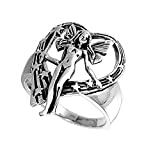 CloseoutWarehouse 925 Sterling Silver Fairy Love Spell Ring Size 8