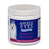 Angels Eyes Gentle Tear Stain Wipes for Dogs and Cats | 100 ct Presoaked & Textured Eye & Face Wipes | Remove Discharge & Mucus Secretions