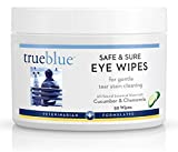 TrueBlue Cucumber & Chamomile Safe and Sure Dog Eye Wipes  Pre-Moistened Textured Pads for Tear Stain Eye Cleaning  Cleansing Eye Wipe for Dogs, Puppies  Non-Toxic, All-Natural  50 Count