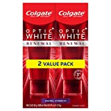 Colgate Optic Renewal Teeth Whitening Toothpaste with Fluoride Hydrogen Peroxide Enamel Strength, White, Wintergreen, 6 Ounce