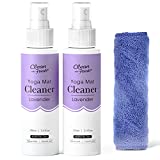 Yoga Mat Cleaner Spray Lavender & Peppermint Essential Oils, 6.8 Ounce Safe for All Types of Yoga Mats and Wheels. Workout Mats Deodorizer Spray Eco-Friendly with a Towel