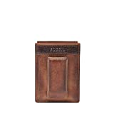 Fossil Men's Quinn Leather Magnetic Card Case with Money Clip Wallet, Brown