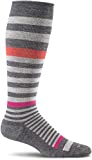 Sockwell Women's Orbital Stripe Moderate Graduated Compression Sock, Charcoal - M/L