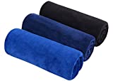 SINLAND Microfiber Gym Towels Sports Fitness Workout Sweat Towel Fast Drying 3 Pack 16 Inch X 32 Inch (1black+1navy Blue+1blue)