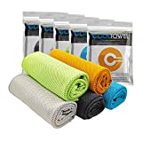 5 Pack Cooling Towel,Soft Breathable Chilly Towel,Gym Towels Microfiber Towel,Fast Cooling Ice Towel for Yoga,Gym,Fitness,Running,Workout& More Activities (5)
