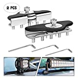 Nilight 90025B Led Light Bar Mounting Brackets 2pcs Universal Hood Led Work Light led Pods Mount Bracket Clamp Holder for SUV Truck Off Road Installed No Need Drilling, 2 Years Warranty