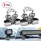 LED Light Bar Mounting Bracket, Nilight 2PCS Universal Adjustable Pillar Hood Led Work Light Mount Bracket Clamp Holder for Off Road Jeep Truck SUV Installing Without Drilling, 2 Years Warranty