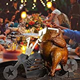 Beer Can Chicken Holder for Grill Motorcycle Beer Can Chicken Holder Portable Chicken Stand Beer-American Motorcycle BBQ