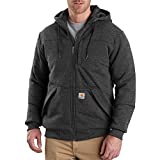 Carhartt Men's Big & Tall RD Rockland Sherpa Lined Hooded Sweatshirt, Carbon Heather, 3X-Large/Tall