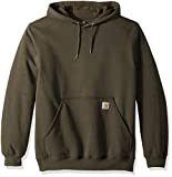 Carhartt Men's Midweight Original Fit Hooded Pullover Sweatshirt K121, Moss, Large