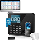Time Clock for Employees Small Business,Time Card Machine with Free Software,Auto Deduct Lunch Time/Break time Tracking/Calculate Overtime,Biometric Fingerprint Time Attendance NO Monthly Fee