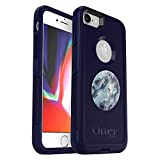 Bundle: OTTERBOX COMMUTER SERIES Case for iPhone SE (2nd Gen - 2020) & iPhone 8/7 (NOT PLUS) - (INDIGO WAY) + PopSockets PopGrip - (BLUE MARBLE)
