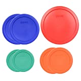 Pyrex (1 7402-PC 6/7 Cup Red (2) 7201-PC 4 Cup Cobalt Blue (2) 7200-PC 2 Cup Orange (2) 7202-PC 1 Cup Green Food Storage Lids - 7 Pack