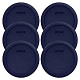 Pyrex Blue 4 Cup Round Plastic Cover - 6-Pack