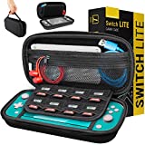 Orzly Carry Case for Nintendo Switch Lite - Portable Travel Carry Case with Storage for Switch Lite Games & Accessories [Solid Black]