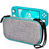 LOGROTATE Carrying Case for Nintendo Switch Lite, Portable Travel Case for Switch Lite, Waterproof Hard Shell Case with Cover, Storage for Switch Lite Console & Accessories & Game Cards, Turquoise