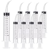 9 Pack 12ml/cc Dental Syringe with Curved Tip & Measurement Disposable Graduated Dental Irrigation Syringe for Oral Dental Care, Tonsil Stones Removing, Lab, Feed Small Pet (9 Pack-Curved-Measurement)