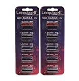 10 Pack 4LR44 / PX28A / L1325 / A544 / K28A / 476A 6V Alkaline Batteries for Dog Shock/Training Collars by Loopacell, 5 Count (Pack of 2)