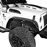 Hooke Road for Jeep JK Flat Fender Flares, Front & Rear Steel Wheel Flares Liner for 2007-2018 Jeep Wrangler JK & Unlimited - 4PCS Set