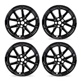 Mayde 18-Inch Hub Caps fits 2017-2021 Tesla Model 3, Replacement Wheel Covers (Set of 4, Gloss Black)