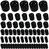 Mardatt 64Pcs 6 Sizes Black Rubber Bolt Screw Thread Protector Cover Vinyl End Caps for Pipe Post Hose Assortment Kit Fit O.D. from 1/4 inch to 1 1/2 inch