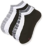 Hanes Women's Shoe Size: 8-12 Lightweight Breathable Super No Show Socks, 6-Pair Pack, Black/Grey Accent Design