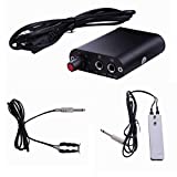 Mini Tattoo Power Supply Set,New Star Tattoo Mini Motor Black Tattoo Machine Power Supply with Tattoo Clip Cord and Stainless Steel Foot Pedal for Permanent Makeup Tattoo Supply Accessory