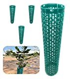 Smart Spring Plant and Tree Guard Protector; Wrap Tall Expandable Grow Tubes Around Trunk Bark, Landscape Plants, Saplings, and Vines; Protection from Trimmers, Weed whackers, and Animals (3, Green)