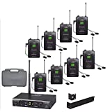 Audio2000'S AWM630CU UHF 100 Selectable Frequency Wireless in-Ear Monitor System with Eight Wireless Receivers and a PVC Carrying Case