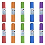 Hello Fit Kid-Friendly Yoga Mat, Economical 10 Pack, 68x24x1/8 inches, Easy to Clean, Non-Slip Texture, Assorted