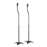 Impact Mounts Universal Surround Sound Speaker Stands Set of 2 Satellite Speaker (Black, 1 Pair)