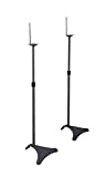 Atlantic Adjustable Height Speaker Stands Black - Set of 2 Holds Satellite Speakers, Adjustable Stand Height from 27 to 48 inch, Heavy Duty Powder Coated Aluminum with Wire Management PN77305018