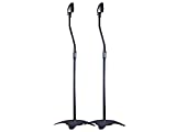 Monoprice Satellite Speaker Floor Stands - Black (Pair) Supports Up to 5 Lbs. Each, Height Adjustable (26.8 to 43.3 Inches)