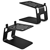 Vaydeer Metal Desktop Speaker Stand 1 Pair with Vibration Absorption Pad Special Incline Design for Better Experience Professional Desktop Audio Stand for Computer Speakers, Black