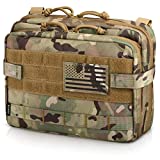 WYNEX Tactical Large Admin Pouch of Double Layer Design, Molle EDC EMT Utility Pouch with Map Sleeve Modular Tool Pouch Large Capacity Flag Patch Included