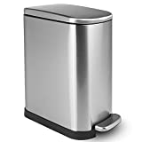 10 Liter/2.6 Gallon Stainless Steel Trash Can with Soft Close Lid, Removable Inner Wastebasket,Small Garbidge Can for Bathroom Bedroom Office,Anti-Fingerprint Brushed Finish,Silver