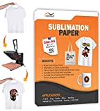 Sublimation Paper Inkjet Transfer Heat Paper for Cotton Polyester Fabric, Mugs, canvas, T-shirt, Wood , Metal Compatible with Any Epson Sawgrass and Ricoh Printers - 100 sheets (8.5" x 11")