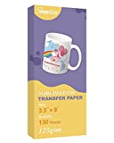 Stampcolour Sublimation Paper Heat Transfer Paper 3.5x9 inch 130 Sheets for Any Epson HP Canon Sawgrass Inkjet Printer with Sublimation Ink for Mug,Sublimation Tumblers DIY 125g