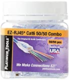 Platinum 202016J EZ-RJ45 Cat 6 Connector and Strain Relief Combo Kit, 50-Pieces