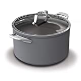 Ninja Foodi NeverStick Premium Hard-Anodized 8-Quart Stock Pot with Glass Lid, slate grey, C30480