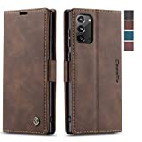 Samsung Galaxy Note 20 Wallet Case, Retro PU Leather Flip Magnetic Closure Protective Cover with Card Slots Cash Pockets with Kickstand for Samsung Note 20 5G 6.7 inch (Coffee)