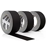 Lockport Black Gaffers Tape 3 Pack – 30 Yards x 2 Inches – Waterproof, No Residue, Non-Reflective, Easy Tear, Matte Gaffer Stage Tape – Gaff Cloth Tape for Photography, Filming Backdrop, Production