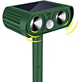 HPDFCU Ultrasonic Dog Chaser, Solar Ultrasonic Outdoor Animal Deterrent with Motion Sensor Hunter Equipment, Protect courtyards, Lawn Gardens and Fruit Trees. Suitable for Cat, Dog, Rabbit, Miceetc.