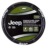 Plasticolor 006695R01 Jeep Deluxe High Contrast Stitching Premium Steering Wheel Cover for Cars, Trucks & SUV