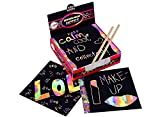 Scratch It Color Art Notes - Rainbow Mini Notes (200ct) & 4 Stylus, for Kids & Adults 200 Black Paper Sheets Create Colorful Rainbow Cards,size 3.5" x 3.5" Bookmarks, Notes, Pictures & Art Without Ink