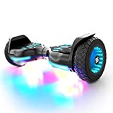 Swagtron Swagboard Warrior XL Off-Road Bluetooth Hoverboard w/ 8-inch Infinity Wheels, Black/Blue