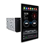 FLYUNICE Universal 12.8 Inch Tesla Style 2 Din Android 9.0 Car Stereo Radio 4G RAM 64G ROM Touch Screen Car GPS Navigation Head Unit, Bluetooth, Multimedia Player, SWC, Carplay, DSP Sound, WiFi