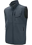 Willit Men's Golf Vest Lightweight Sleeveless Jacket Fleece Lined Softshell Outerwear for Hiking Runing Causal Gray M